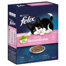 Felix Junior Sensations Crocchette per gatto - Set %:  8 x 1 kg