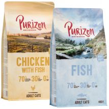 2x400g Purizon sans céréales poulet, poisson - Croquettes pour chat