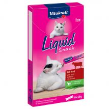 Vitakraft snack líquido con vacuno e inulina para gatos - 24 x 15 g - Pack Ahorro