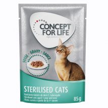 10€ DI SCONTO! 48 x 85 g Concept for Life Alimento umido per gatti - Sterilised Cats in salsa