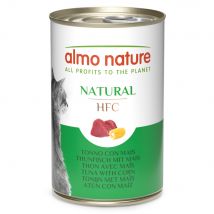 5x140g thon, maïs Natural HFC Almo Nature pour chat + 1 boîte offerte !