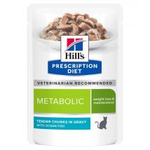 Hill's Metabolic Prescription Diet con pescado de mar sobres para gatos - 12 x 85 g