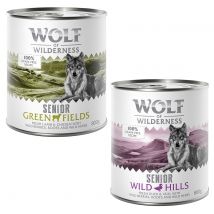 Wolf of Wilderness Senior 24 x 800 g umido per cane - Mix: Agnello & Pollo, Anatra & Vitello
