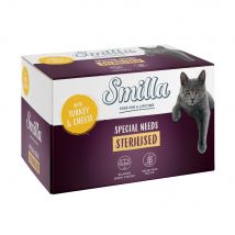 Lot Smilla Sterilised en barquettes 24 x 100 g - dinde, fromage