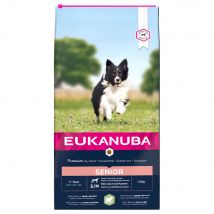 Pack ahorro: Eukanuba pienso para perros 2 x 7,5 a 15 kg - Senior razas pequeñas y medianas, cordero (2 x 12 kg)