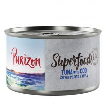Purizon Superfoods 12 x 140 g - Tonijn met kabeljauw, zoete aardappel en appel