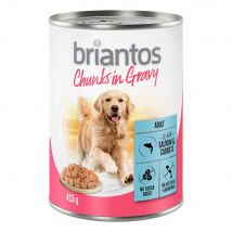 Briantos Chunks in Gravy 6 x 415 g Umido per cane - Salmone e Carote