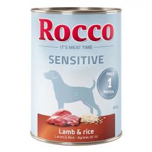 Pack Ahorro: Rocco Sensitive 24 x 400 g - Cordero y arroz