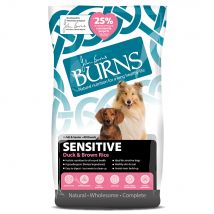 12kg Burns Sensitive+ canard, riz brun - Croquettes pour chien