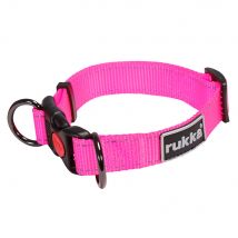 Collar reflectante Rukka® Bliss Neon rosa para perros - L: 45 - 70 cm  contorno de cuello, 30 mm de ancho