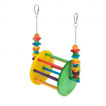 Balançoire TIAKI avec grande roue pour oiseaux taille L 30,5x23x15 cm, accessoire de cage