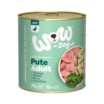 6x 800g WOW Adult dinde nourriture pour chien humide