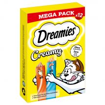 12x 10g Dreamies Creamy Snacks mit Huhn & Lachs für Katzen