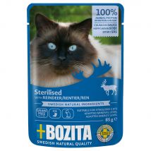 Bozita Bocconcini in salsa Sterilised 12 x 85 g Umido per gatto  - Renna