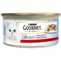 24x85g Natuurlijk Kalf Gourmet Diamant Nat voor Katten
