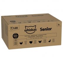 120x85g Whiskas Senior zakjes gevogelte selectie in gelei nat kattenvoer
