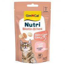 Lot économique : 3x40 g GimCat Nutri Biotin Bouchées au saumon Friandises pour chat