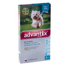 4 Pipetten Advantix® 100/500 voor honden van 4-10kg