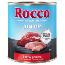 6x800g Junior Rund + Calcium Rocco Hondenvoer
