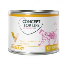 24 x 200 g Concept for Life Veterinary Diet Urinary Kip Natvoer voor volwassen katten