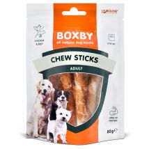 80g Chew Sticks met Kip Boxby Hondensnacks