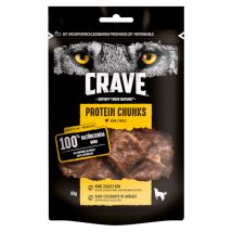 Crave Protein Chunks snacks para perros  - Pollo 6 x 55 g - Pack Ahorro
