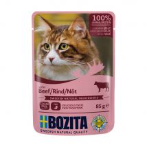 Bozita Bocaditos en gelatina en bolsitas para gatos 12 x 85 g - Vacuno