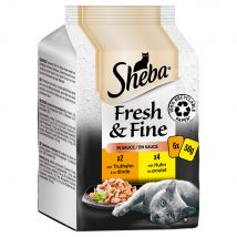 Sheba Fresh & Fine 72 x 50 g comida húmeda para gatos - Variedades de ave en salsa