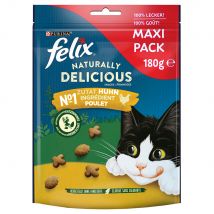 Felix Naturally Delicious snacks para gatos - Pollo con menta para gatos (180 g)