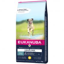 Eukanuba Grain Free Adult Small / Medium Breed Pollo Crocchette per cani - Set %: 2 x 12 kg