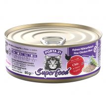 Porta 21 Superfood 24 x 80 g Alimento umido per gatti - Pollo con Semi di Chia