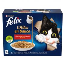 Felix Le Ghiottonerie in Salsa 12 x 85 g Alimento umido per gatto - Varietà di carne (Pollo, Manzo, Agnello, Anatra)