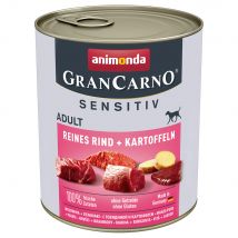 animonda GranCarno Adult Sensitive 6 x 800 g umido per cane - Manzo puro e Patate