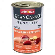 animonda GranCarno Adult Sensitive 6 x 400 g umido per cane - Pollo puro e Patate