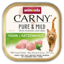 32 x 100 g animonda Carny Adult Pure & Mild poulet, menthe à chat, nourriture humide pour chat