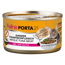 Feline Porta 21 6 x 90 g en latas para gatos - Atún con surimi (sin cereales)