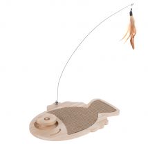 Pesce di legno TIAKI Gioco per gatti - L 36 x L 26 x H 4 cm