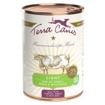 Terra Canis Light 6 x 400 g Alimento umido per cani - Manzo con Zucca, Mango e Carciofo