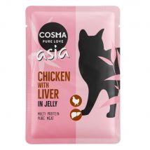 Cosma Asia in busta 24 x 100 g Alimento umido per gatti - Pollo con Fegato di Pollo