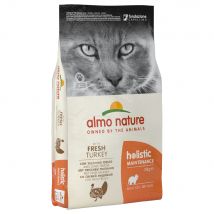 10 kg + 2 kg gratis! 12 kg Almo Nature Holistic Crocchette per gatti - Adult con Tacchino Fresco