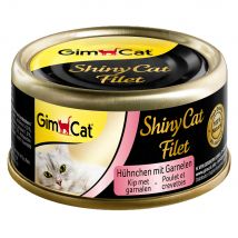 GimCat ShinyCat Kattenvoer 6 x 70 g - Kip & Garnalen