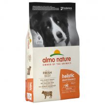 Voordelig Dubbelpak: 2 x 12 kg Almo Nature Hondenvoer - Adult Rund & Rijst Medium
