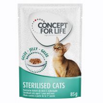 10€ DI SCONTO! 48 x 85 g Concept for Life Alimento umido per gatti - Sterilised Cats in gelatina        