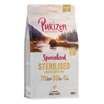 400g Adult Sterilised poulet, poisson sans céréales Purizon Croquettes pour chat : -15 % !