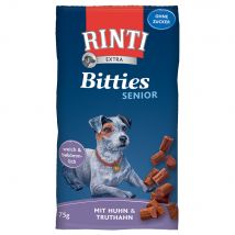 6x75g RINTI Extra Bitties Senior , poulet, dinde - Friandises pour chien