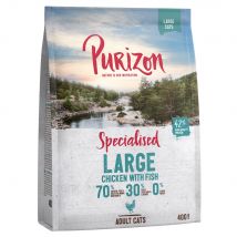 400g Large Adult poulet, poisson sans céréales Purizon Croquettes pour chat : -15 % !