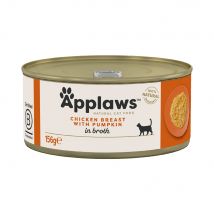 Applaws in Brodo 6 x 156 g Alimento umido per gatti - Pollo con Zucca