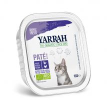Yarrah Bio  48 x 100 g en tarrinas para gatos - Pack Ahorro - Pollo y pavo ecológicos con aloe vera ecológica - Paté