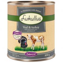 Lukullus 12 x 800 g Alimento umido per cani - Senior Vitello e tacchino