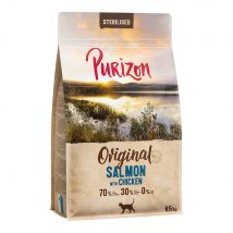 Multipack risparmio! 2 x 6,5 kg Purizon Crocchette senza cereali per gatti - Sterilised Adult Salmone con Pollo